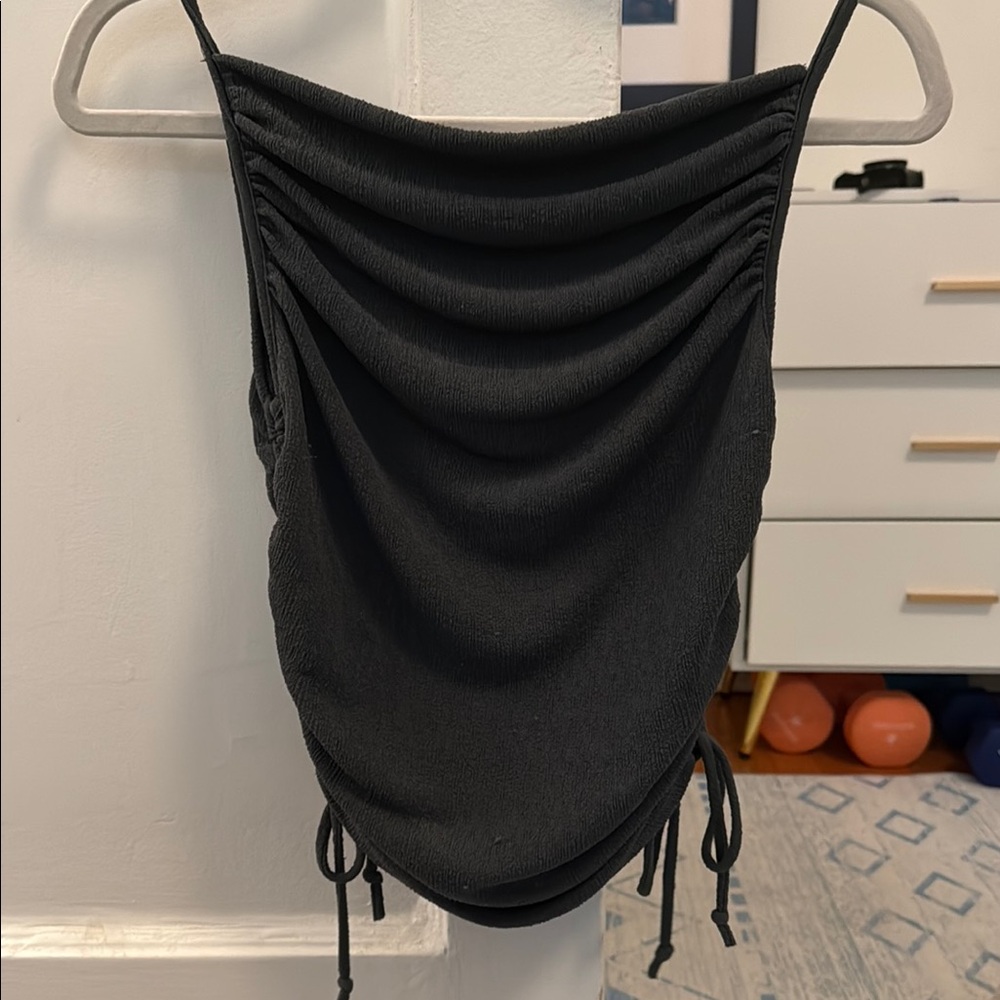 Elegant dark Green  Ruched Women's Top